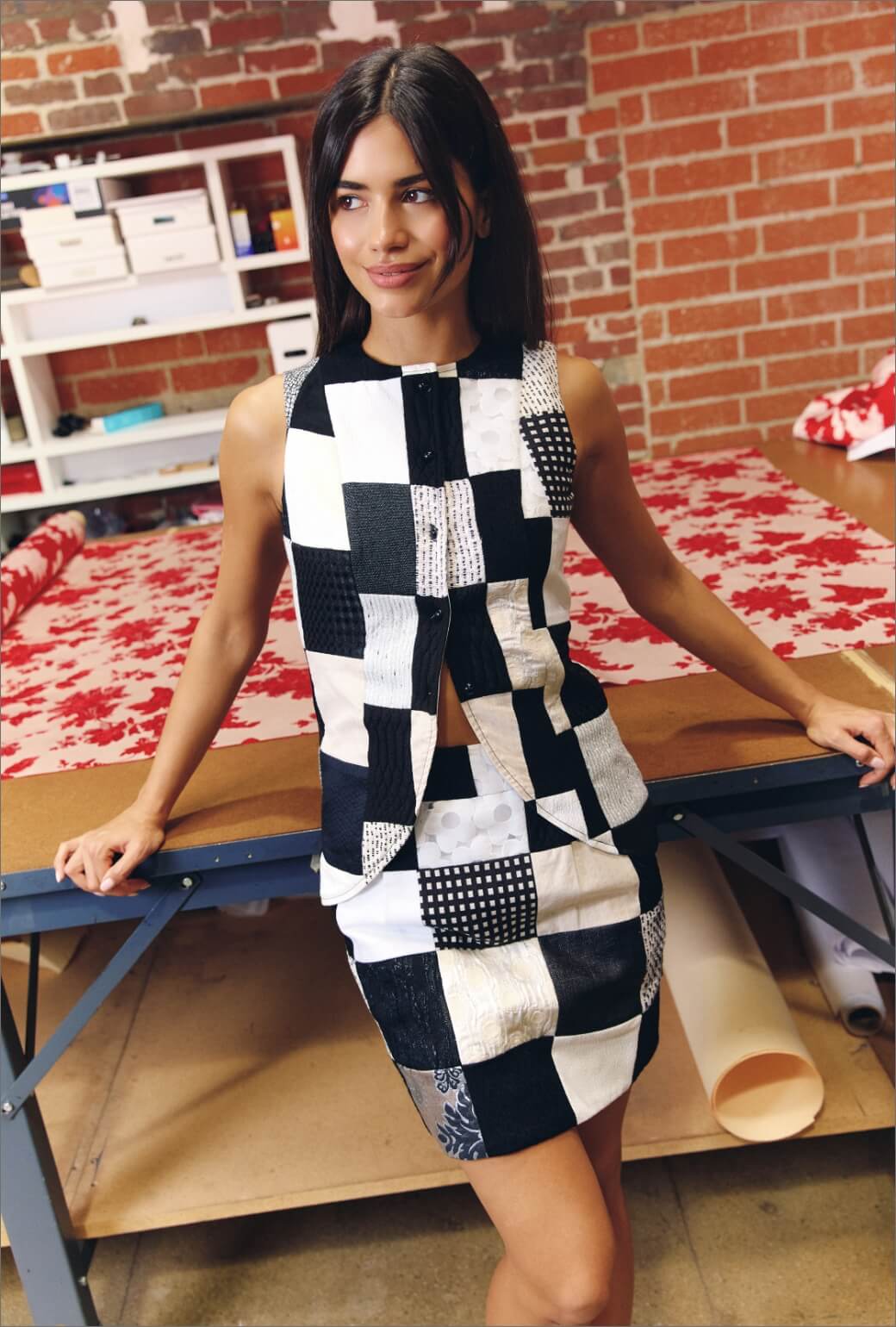 Annie Vest - BURU B&W Patchwork - Image 4