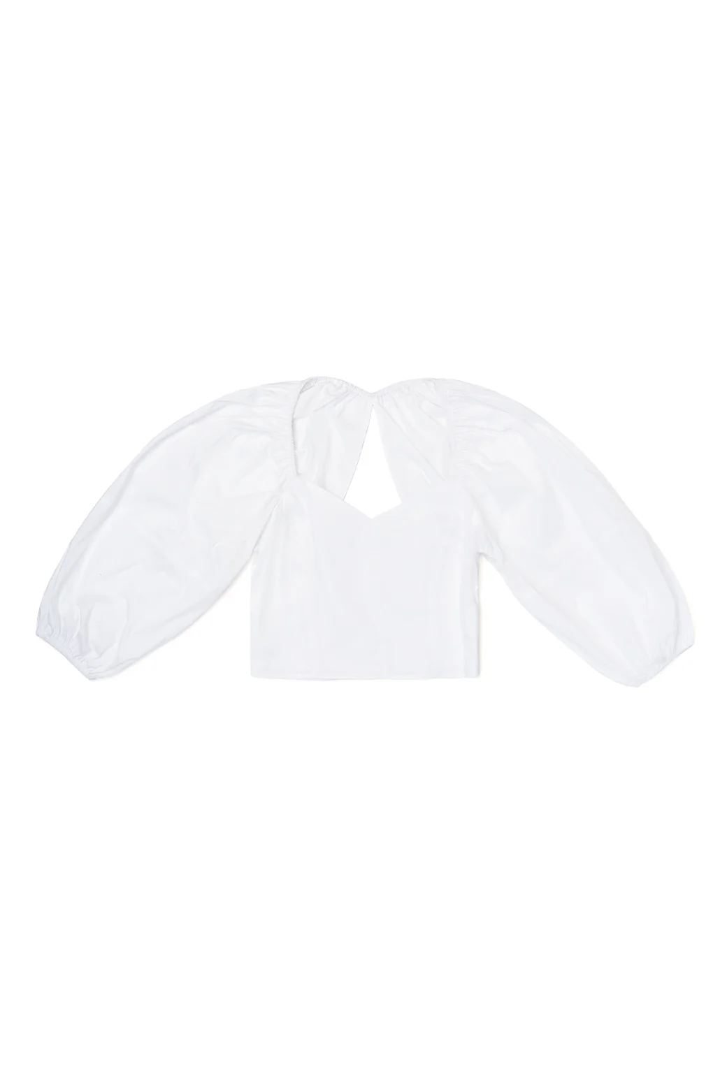 Balloon Sleeve Bustier - White Poplin