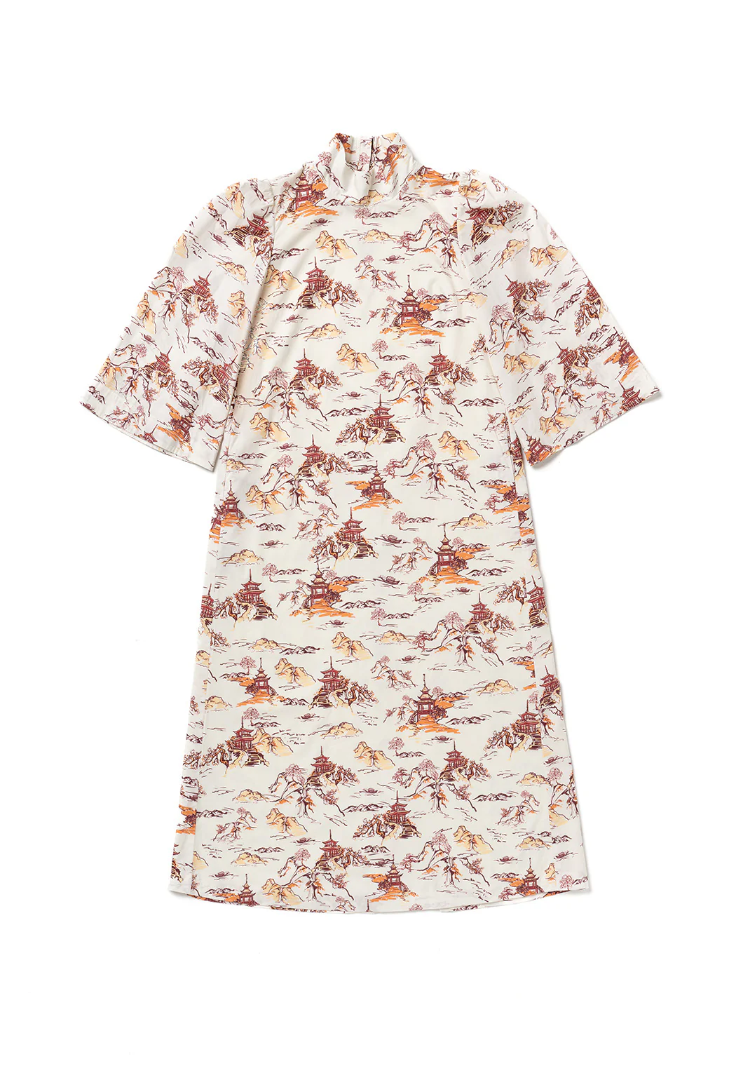 Bell Sleeve Maxi Mod Dress - Chinoiserie - Image 3