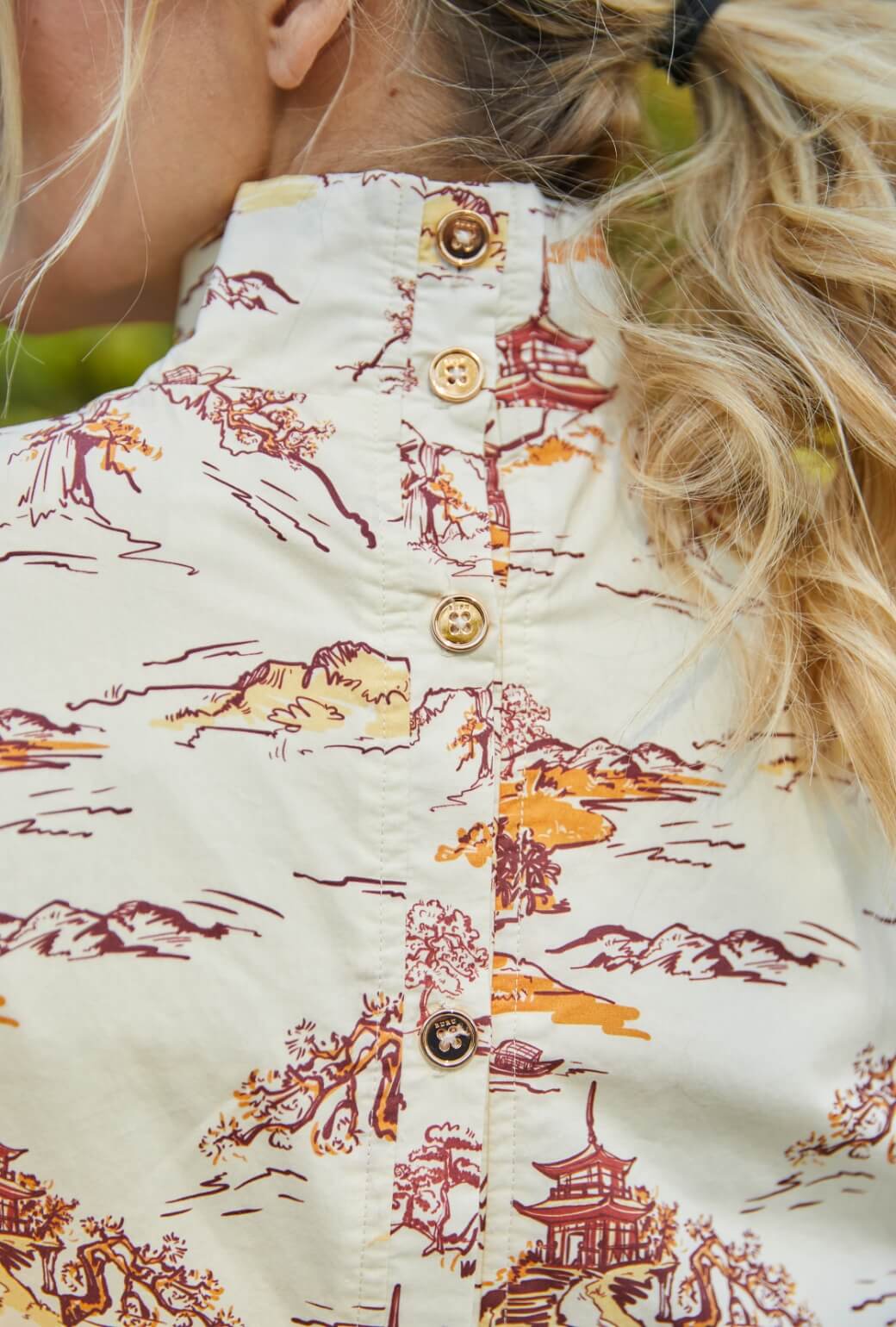 Bell Sleeve MINI Mod Dress - Chinoiserie - Image 3