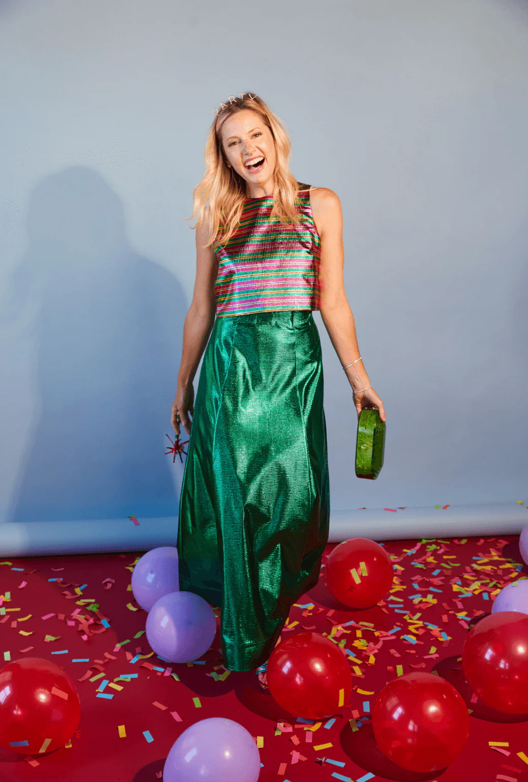 Guest Skirt - Green Lame