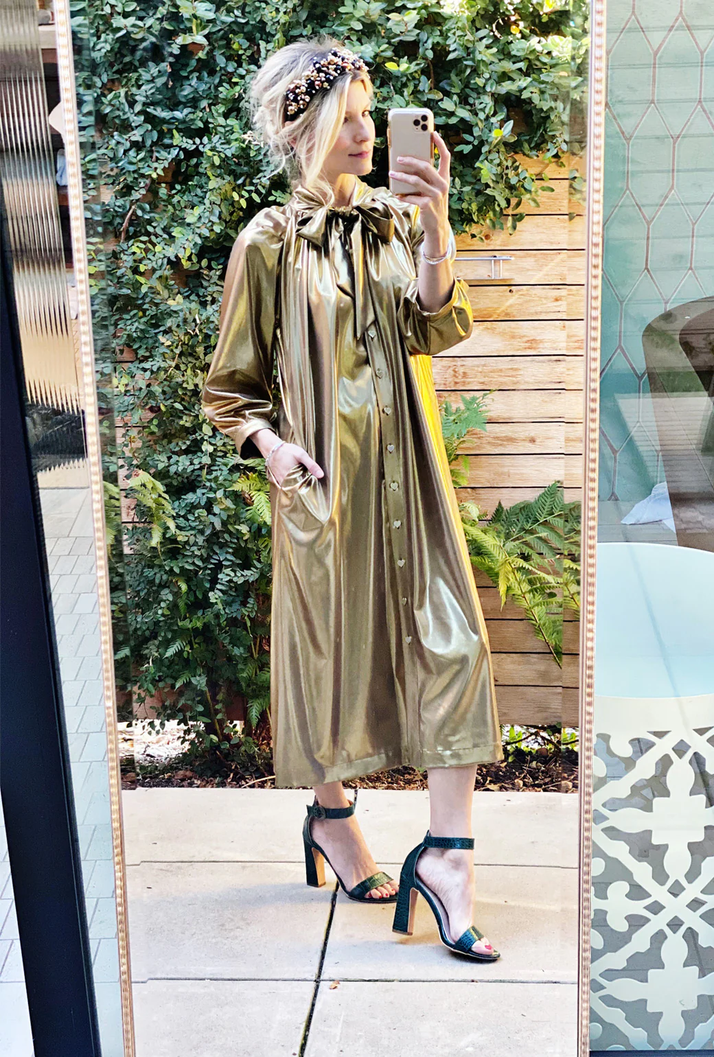 Bow Housecoat - Liquid Gold - Image 2