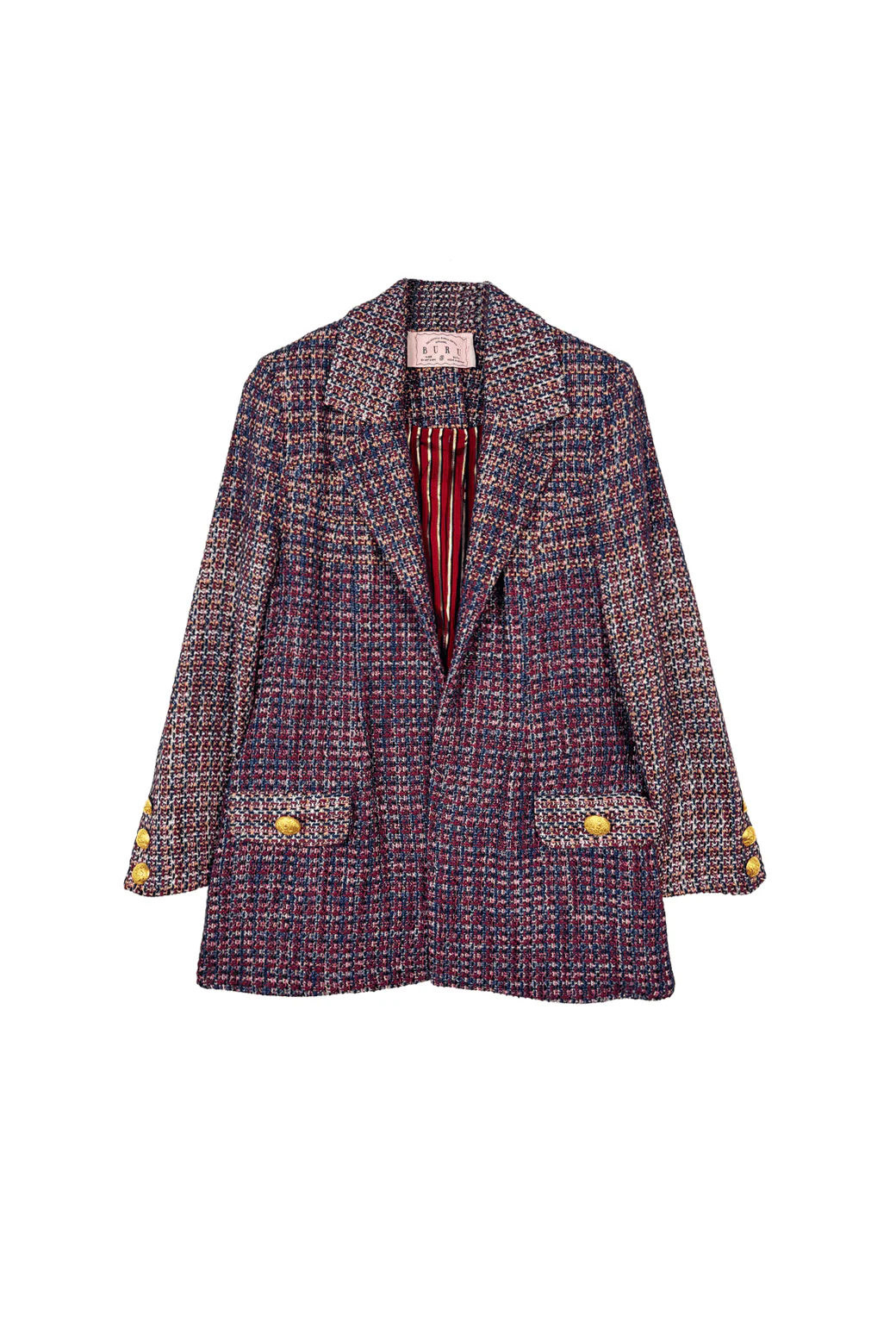 Boyfriend Blazer - Cranberry Tweed - Image 4
