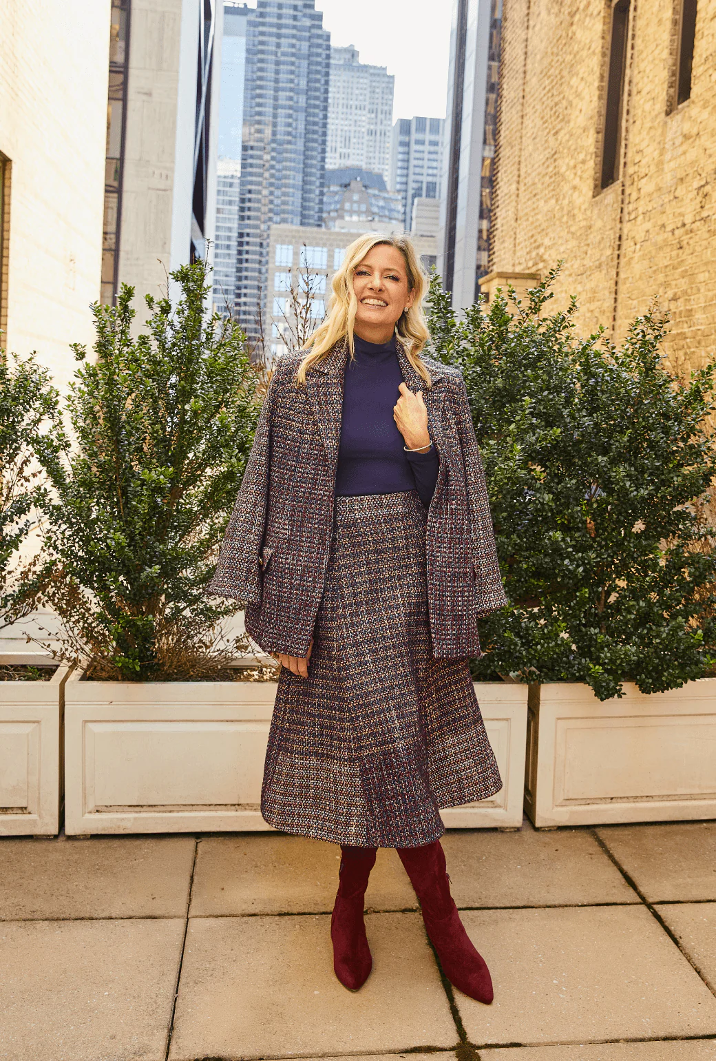 Boyfriend Blazer - Cranberry Tweed - Image 6