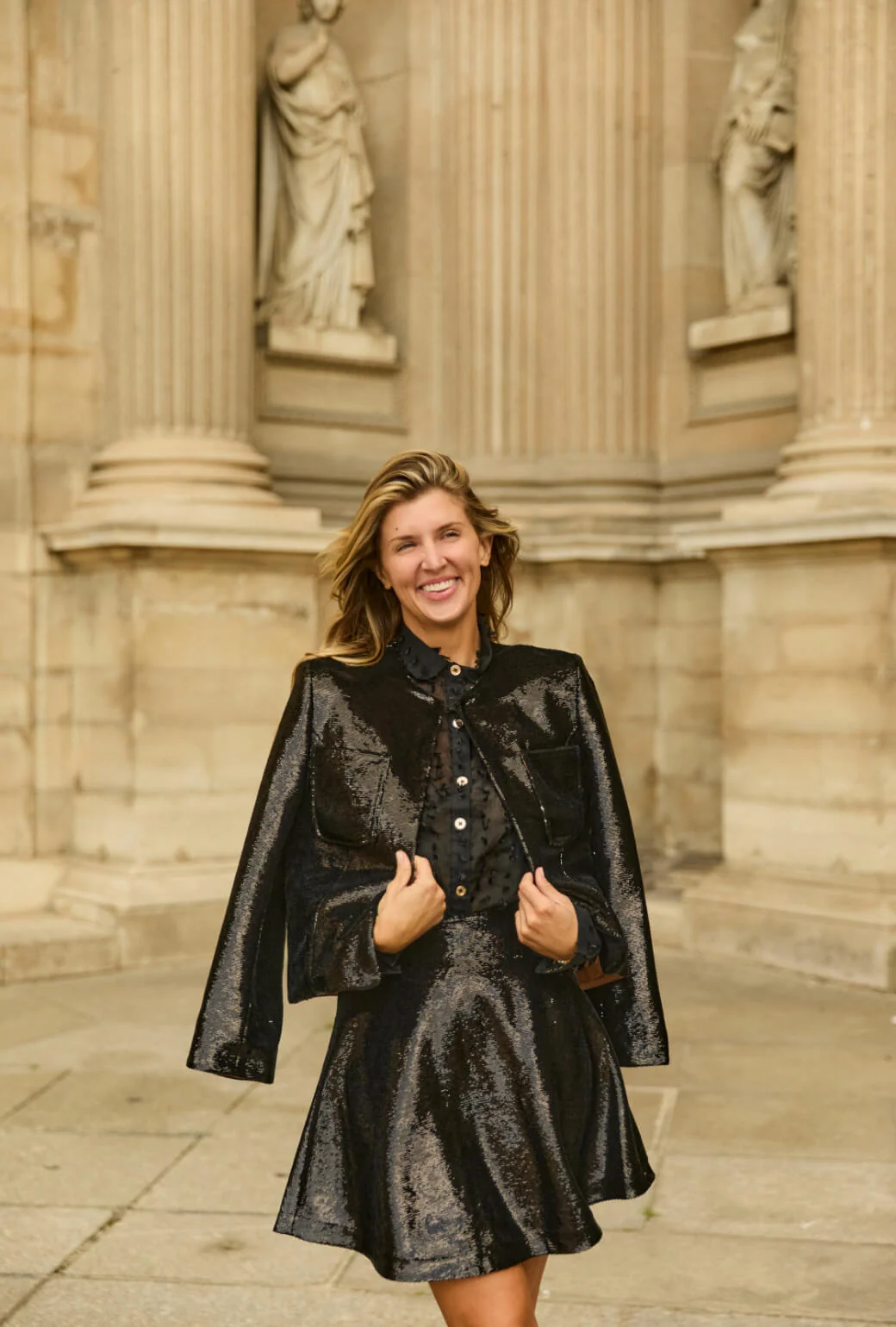Buru x Anna Kloots Everyday Blazer - Black Liquid Sequin - Image 5