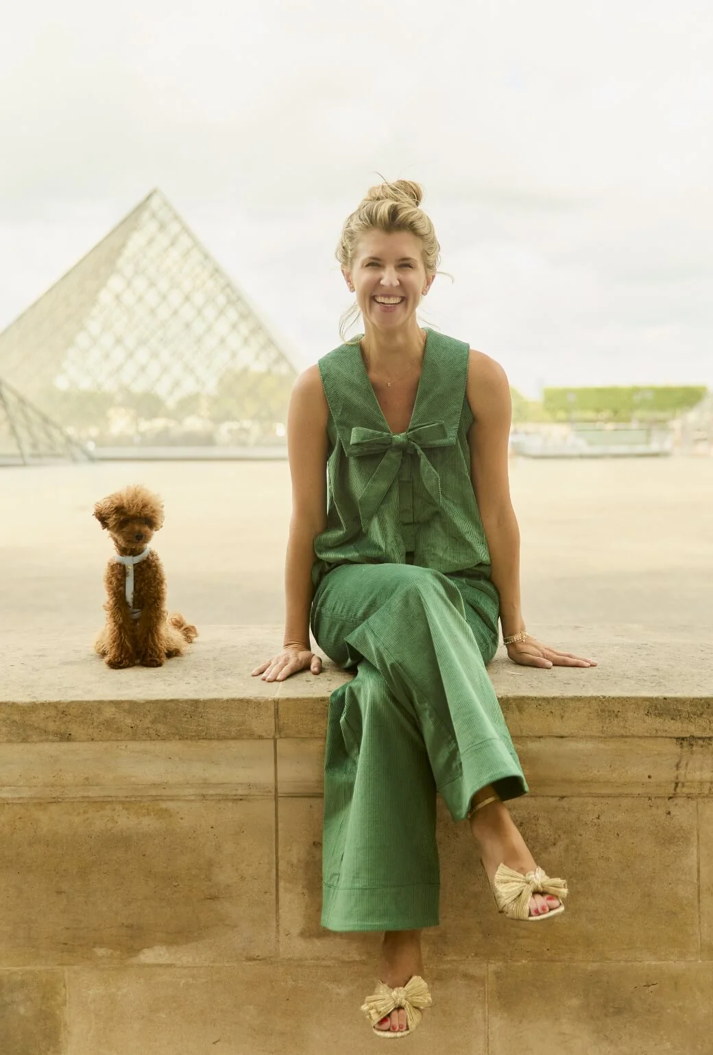 Hepburn High Rise Trousers - Green Corduroy - Image 4