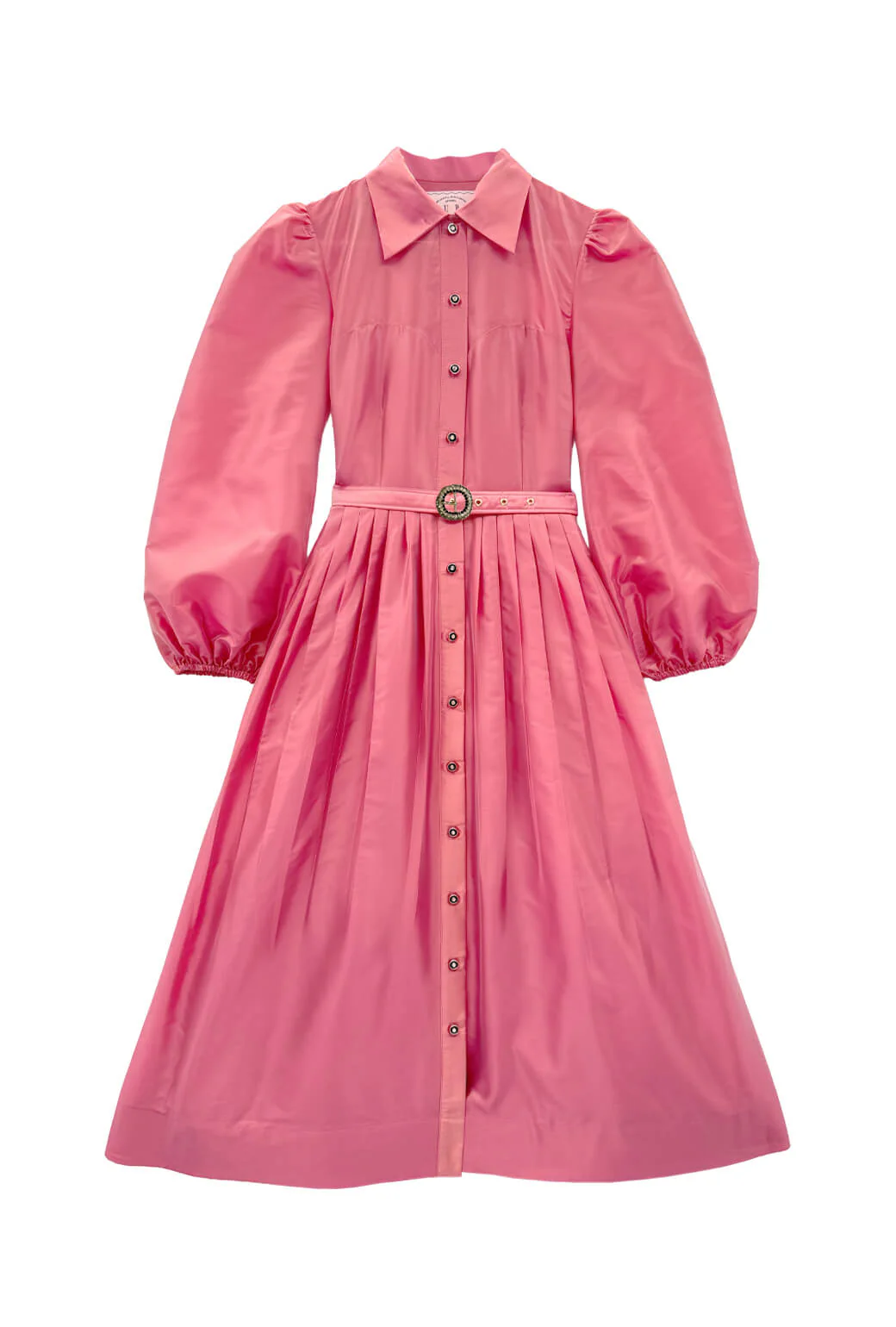 Buru x Anna Kloots Puff Sleeve Shirtdress - Pink Shimmer Taffeta - Image 2