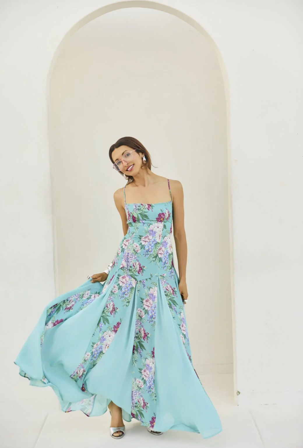 Buru x India 2.0 The Libertine Dress - Aqua Floral - Image 4