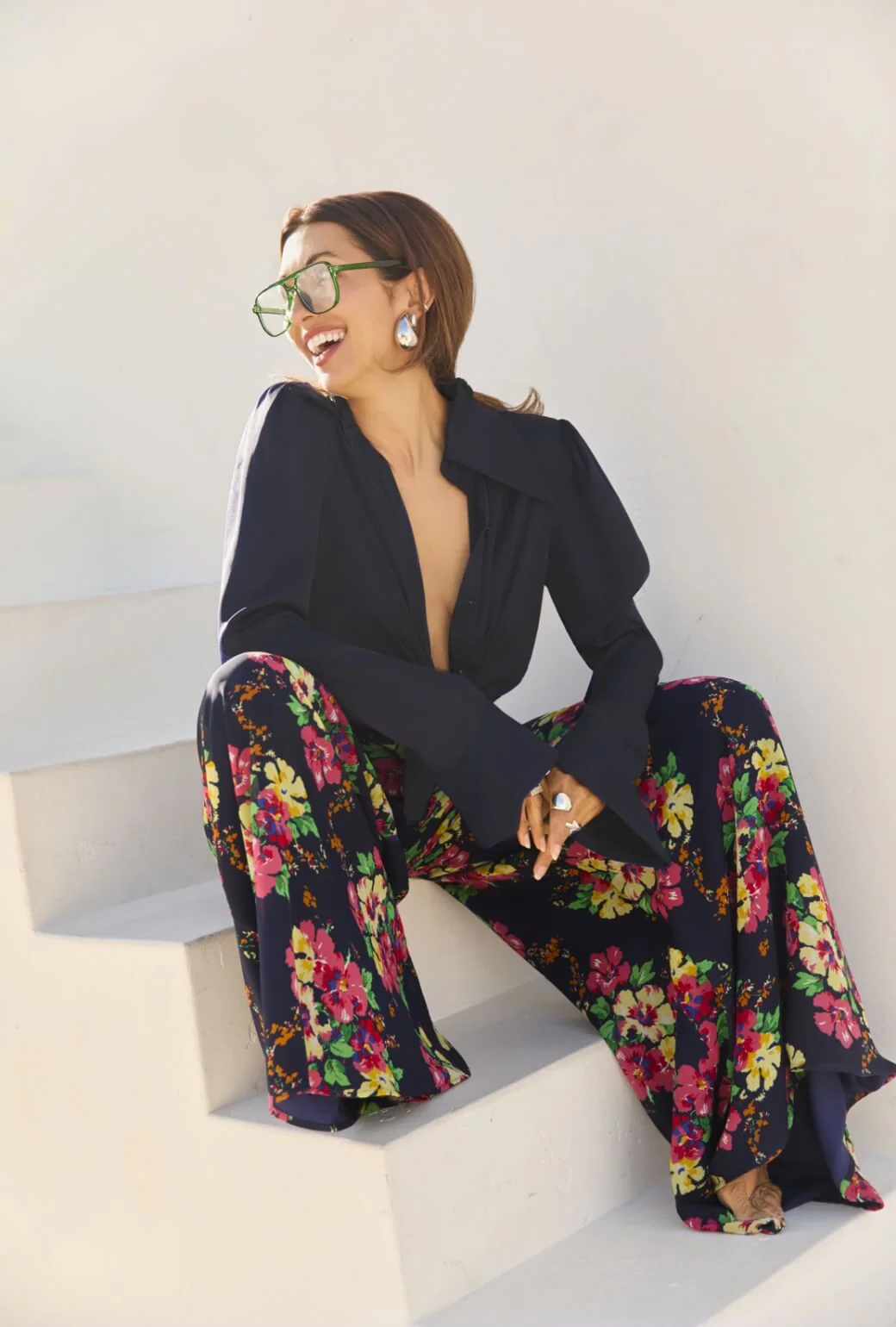 Buru x India 2.0 The Battersea Blouse-Navy - Image 3