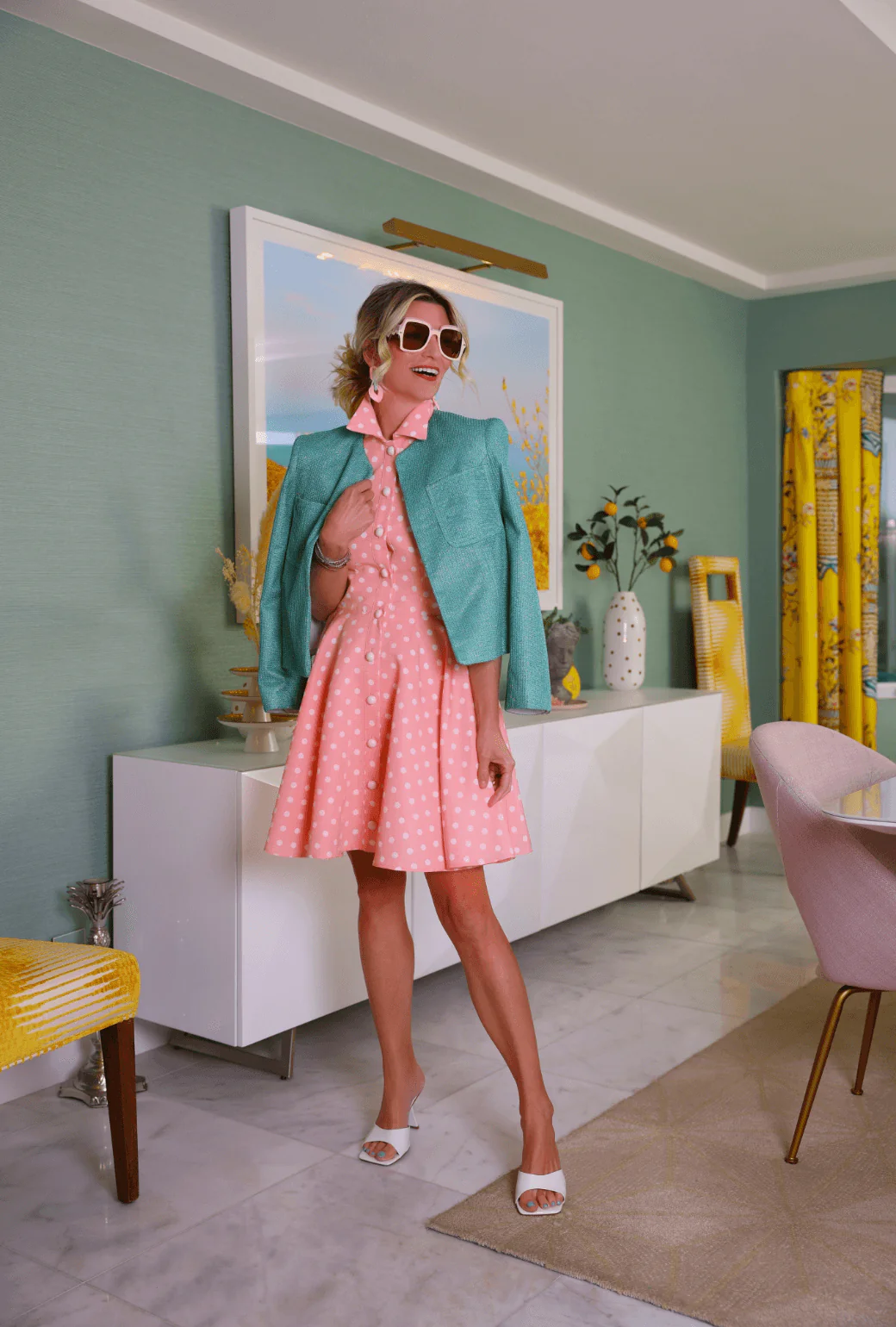 Poolside Blazer - Aqua Sparkle Knit - Image 2
