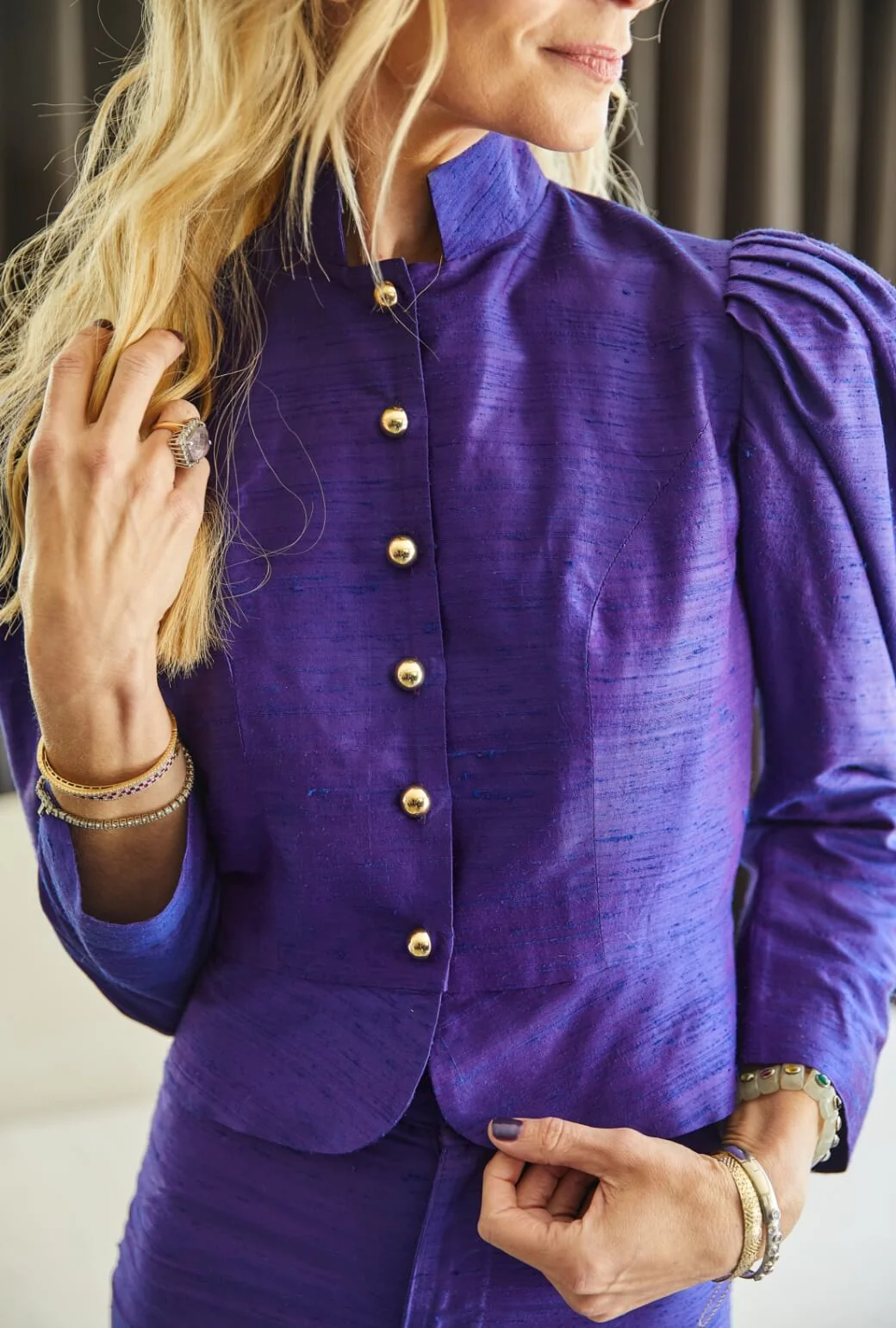 Buru x Kristin Kennedy The Kennedy Jacket - Violet Silk - Image 2