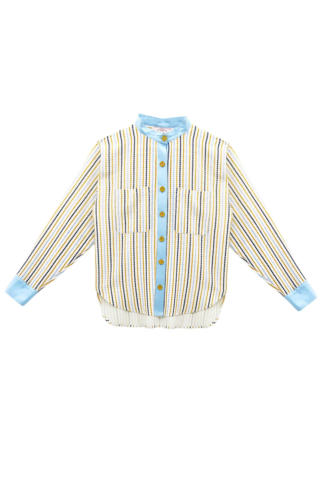 Buru x Megan Stokes Mandarin Shirt - Popcorn Stripe - Image 3