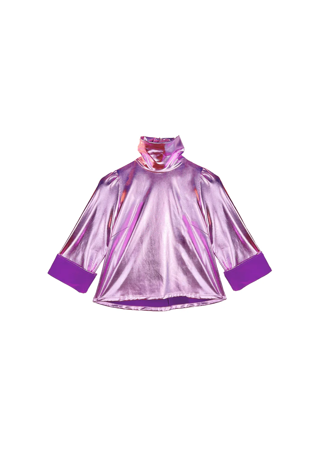 Boxy Turtleneck - Pink Lurex