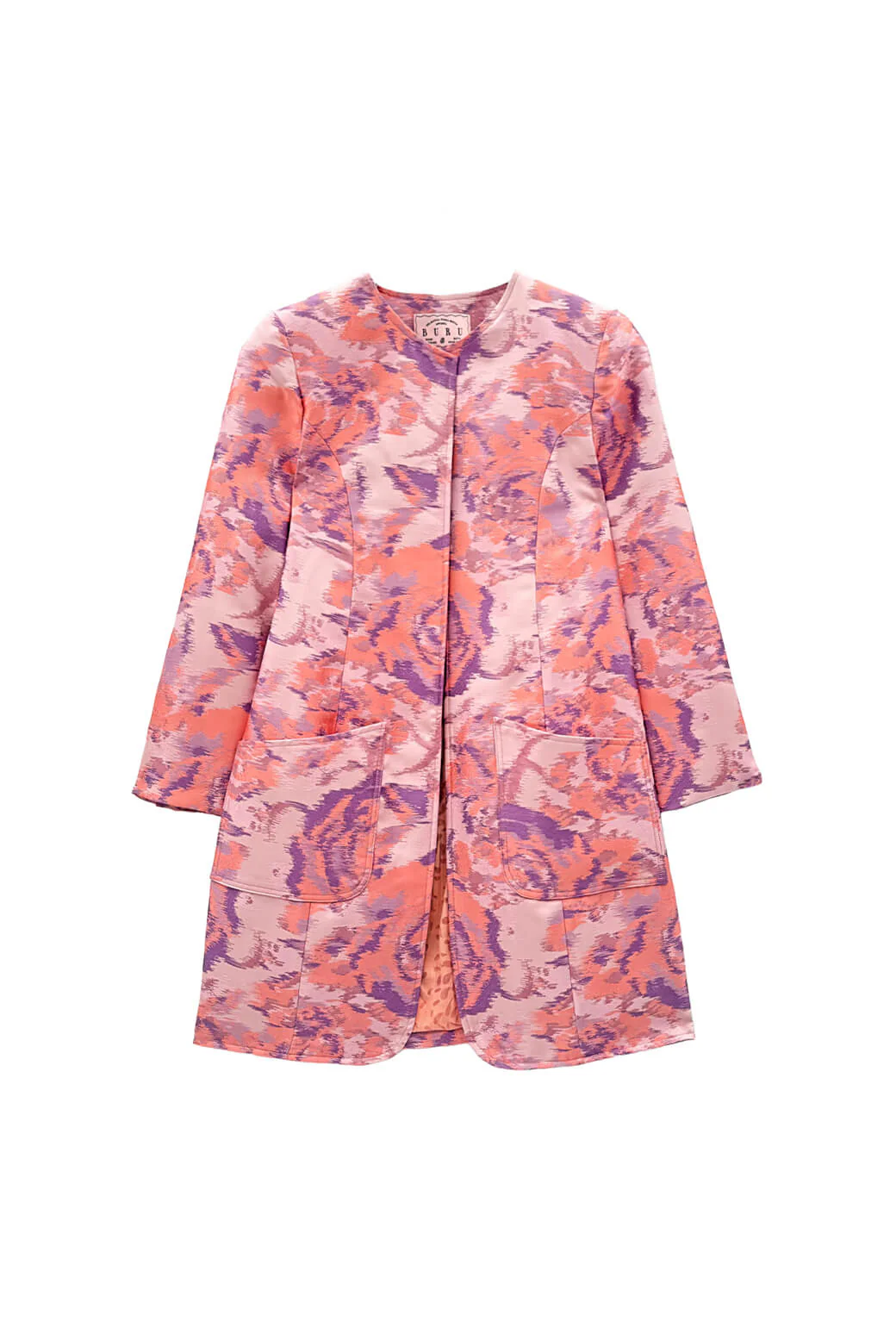 Buru x Old Soul Etiquette Walking Coat - Lilac Abstract Flamestitch - Image 2