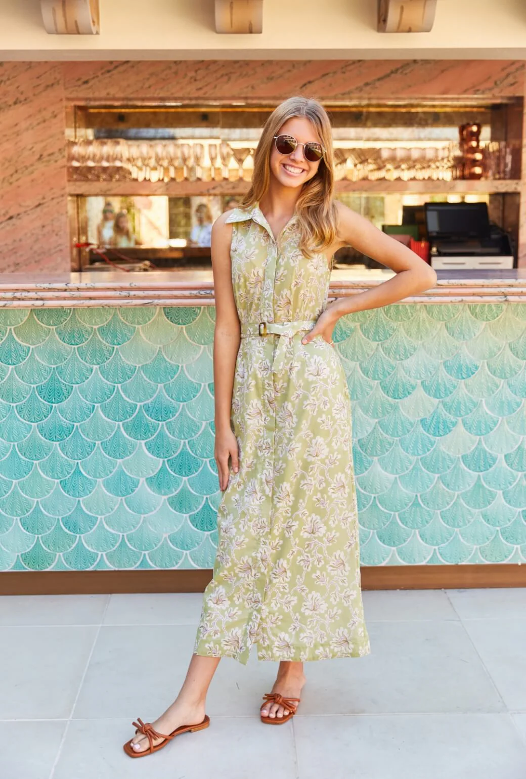 Maxine Shirtdress - Green Floral - Image 4