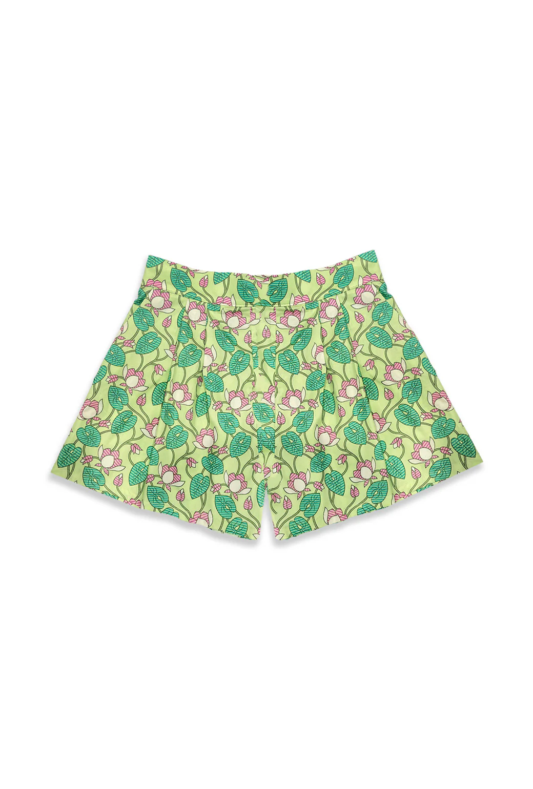 BURU x Sarah Bray Bermuda Flat Front Everyday Shorts - Lotus Floral