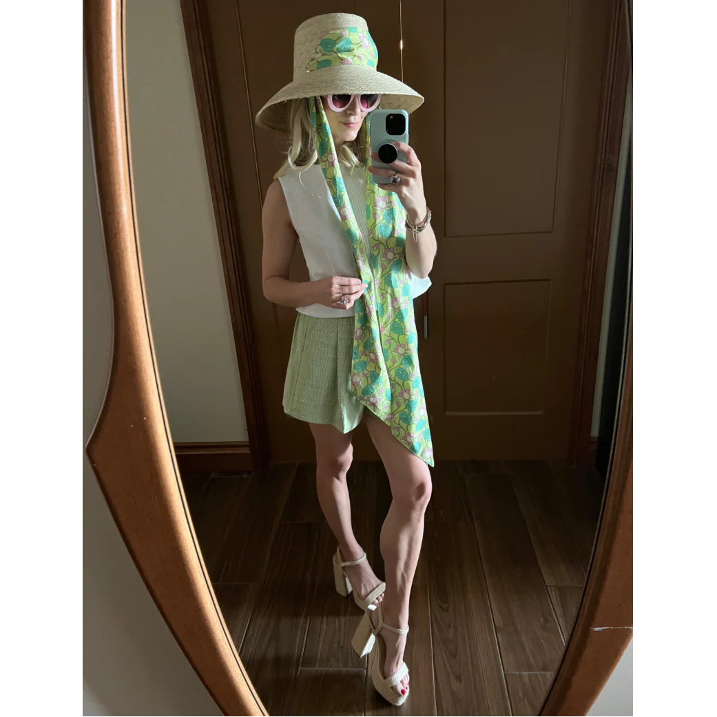 BURU x Sarah Bray Bermuda Flat Front Everyday Shorts - Lotus Floral - Image 4