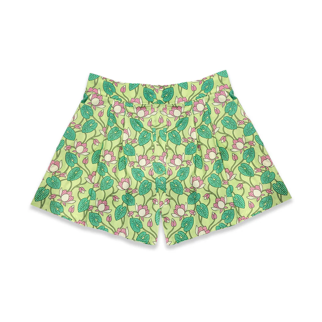 BURU x Sarah Bray Bermuda Flat Front Everyday Shorts - Lotus Floral - Image 6