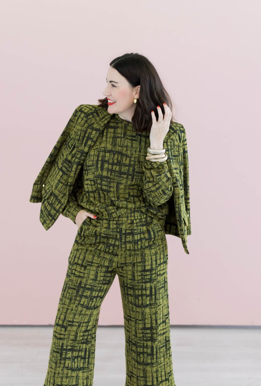 Everyday Pullover - Chartreuse & Black Abstract Knit - Image 3