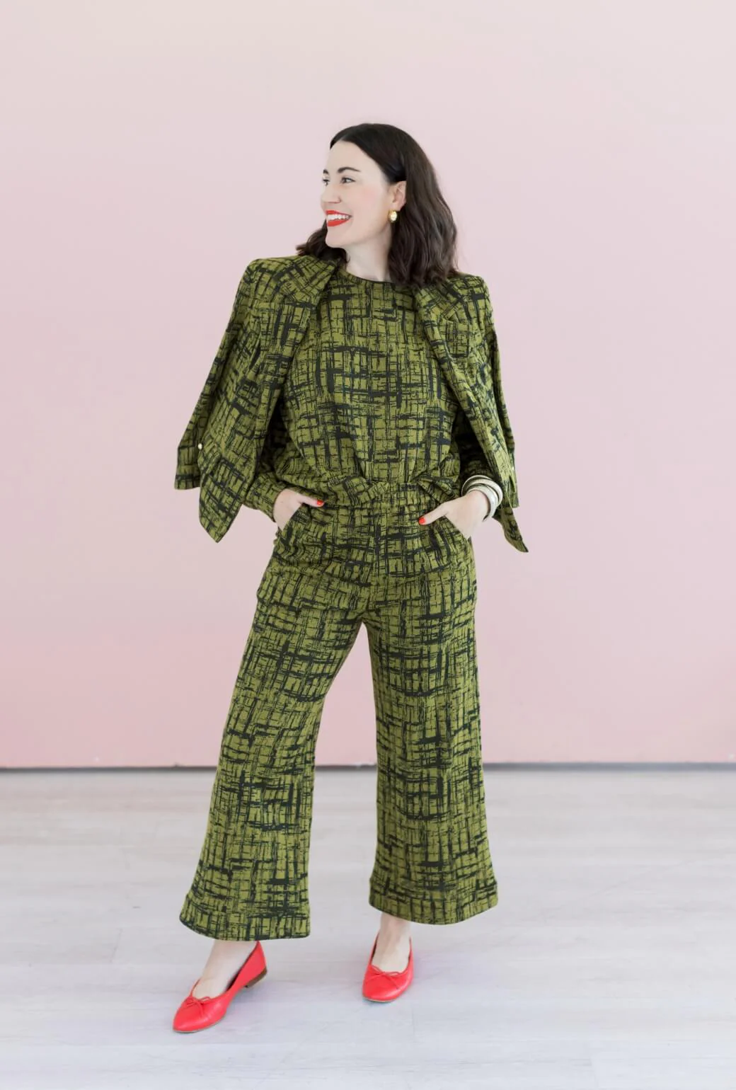 BURU x Val Knit Blazer - Chartreuse & Black Abstract Knit - Image 4