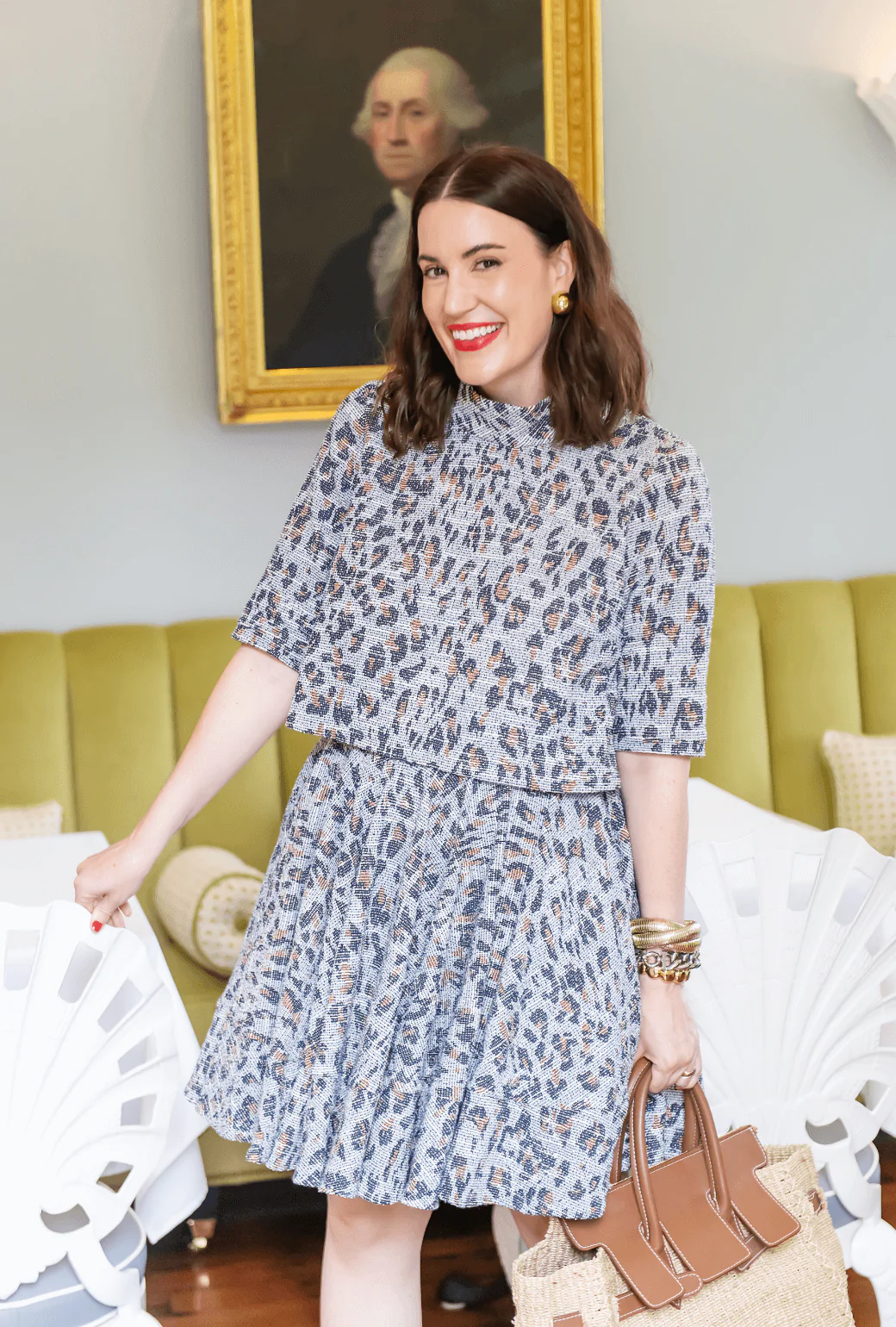 Mini Lucinda Circle Skirt - Navy Cheetah - Image 4