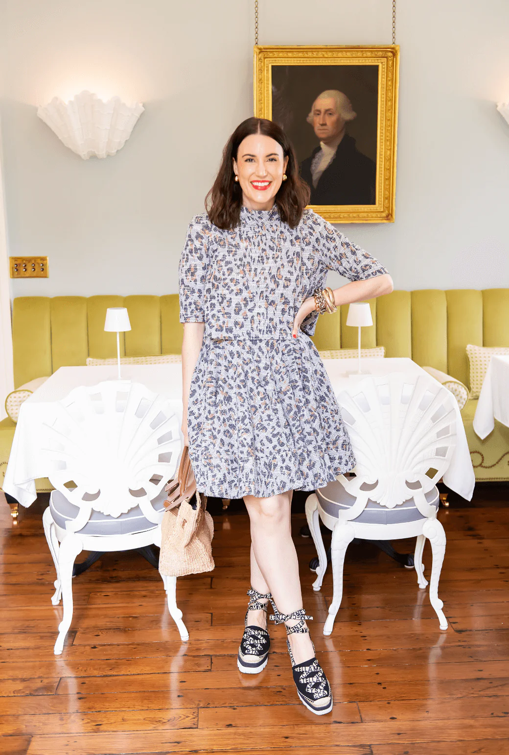 Mini Lucinda Circle Skirt - Navy Cheetah - Image 5