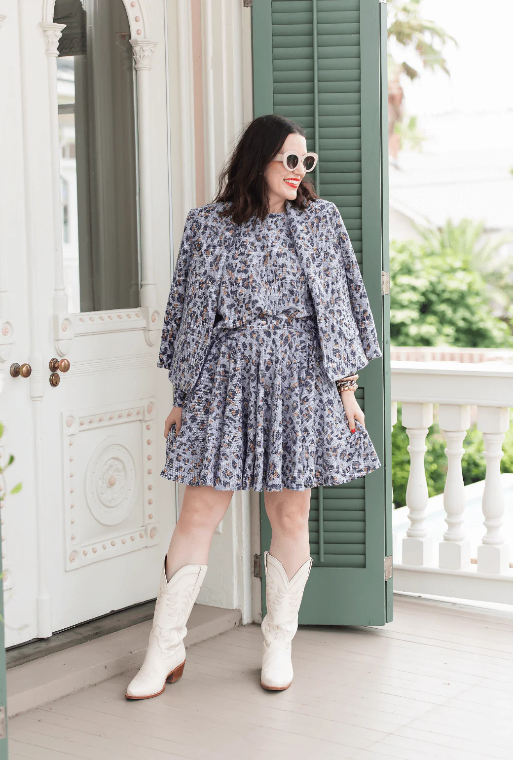 Mini Lucinda Circle Skirt - Navy Cheetah - Image 8
