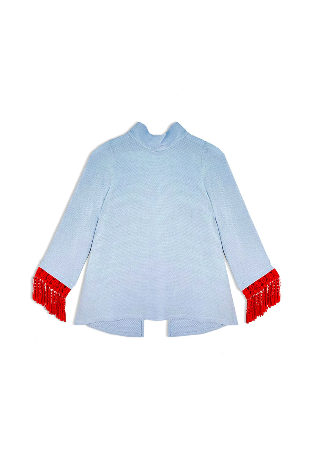 BURU x Val Tasseled Lounge Top - Blue Waffle