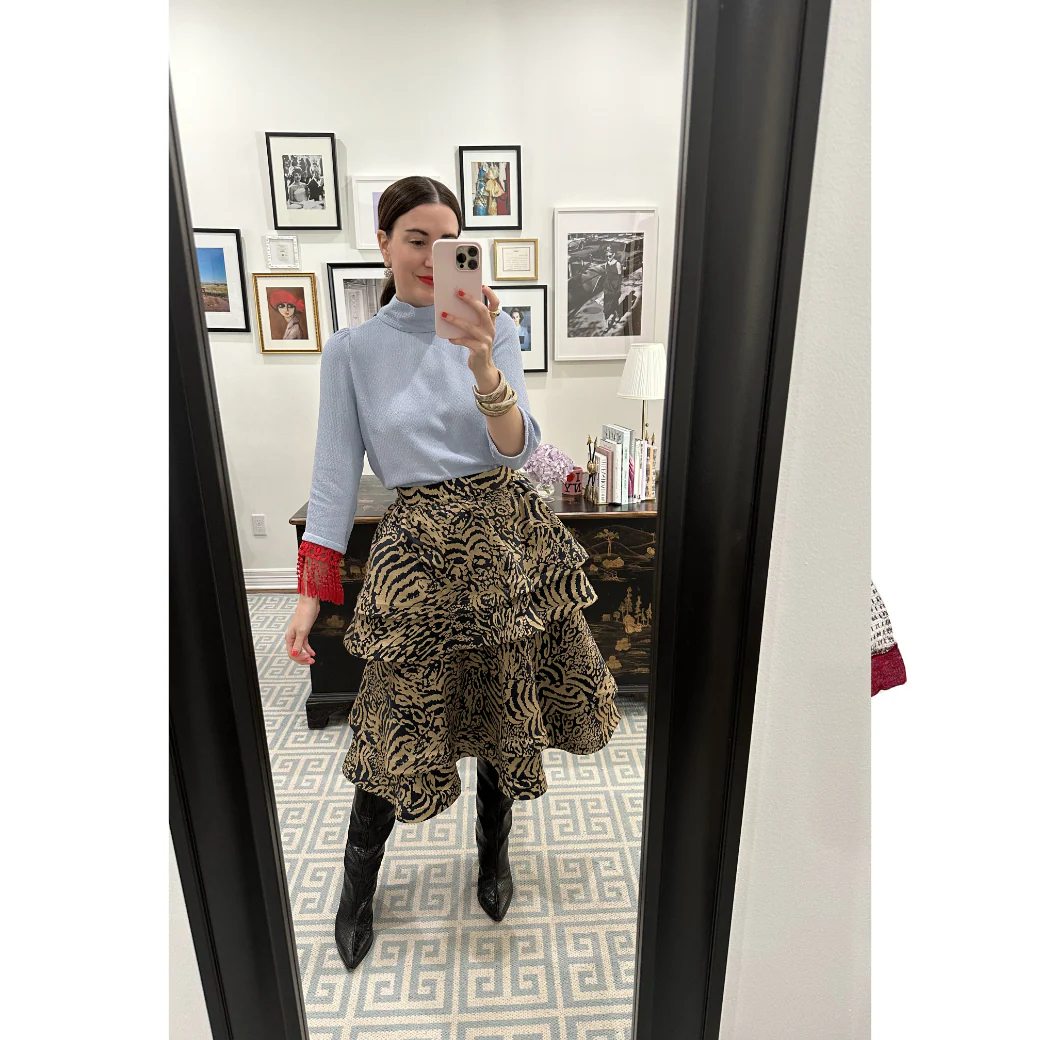 BURU x Val Tasseled Lounge Top - Blue Waffle - Image 14