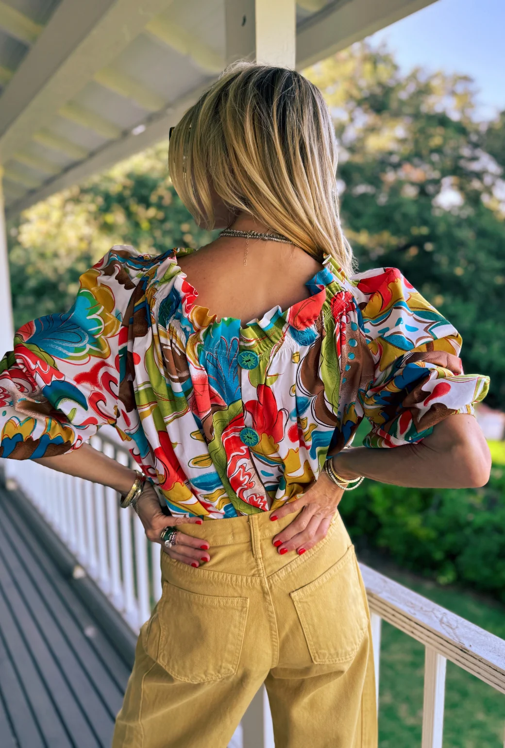 Button Back Bettie Ann Blouse - Graffiti - Image 2