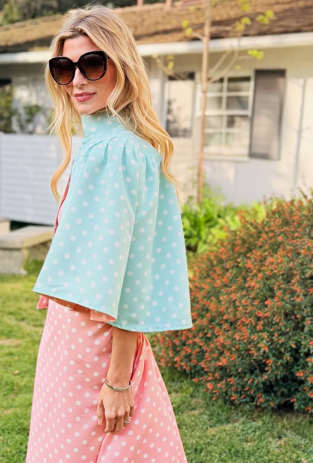 Reversible Capelet - Coral Dot - Image 2