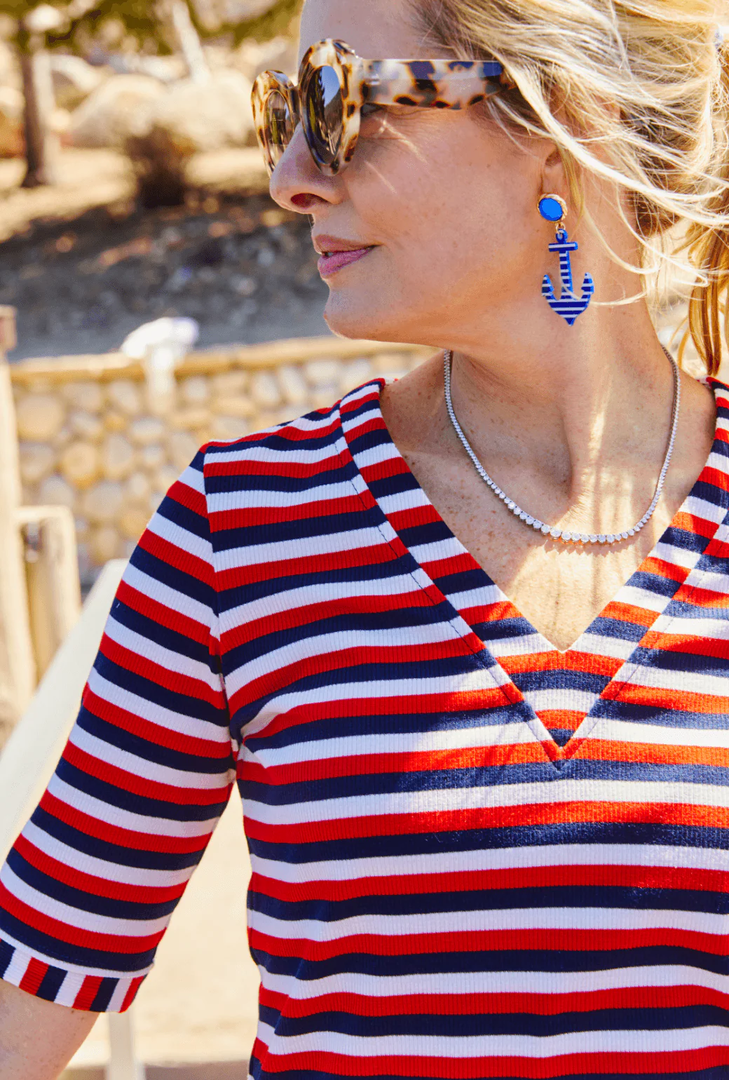 Contrast Tee - RWB Ribbed Stripe - Image 2