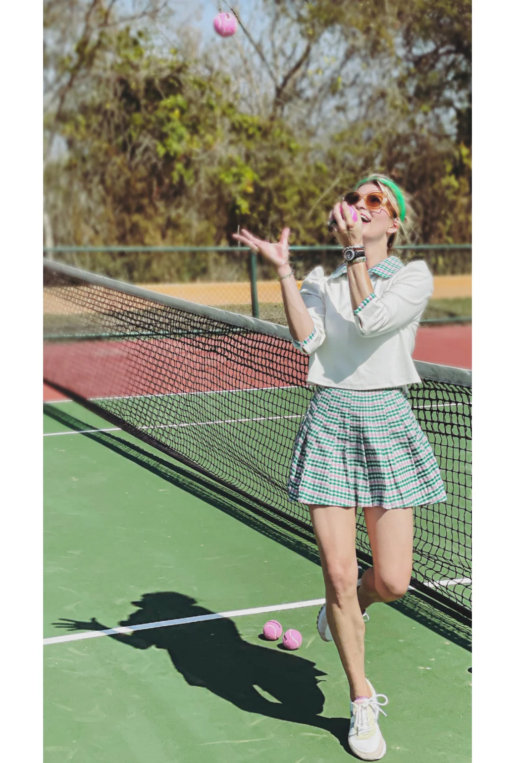 Cropped Peter Pan Tee - White & Green - Image 2