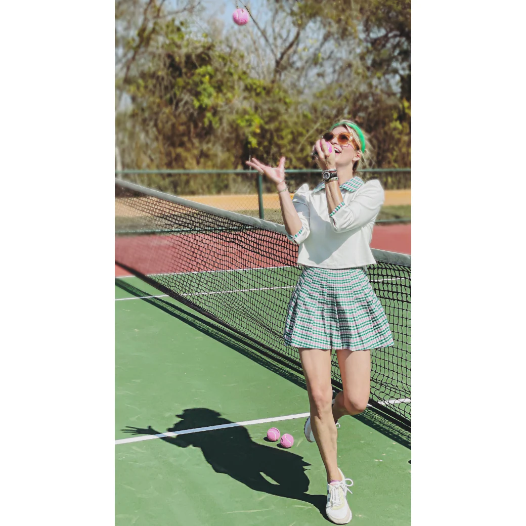 Cropped Peter Pan Tee - White & Green - Image 6