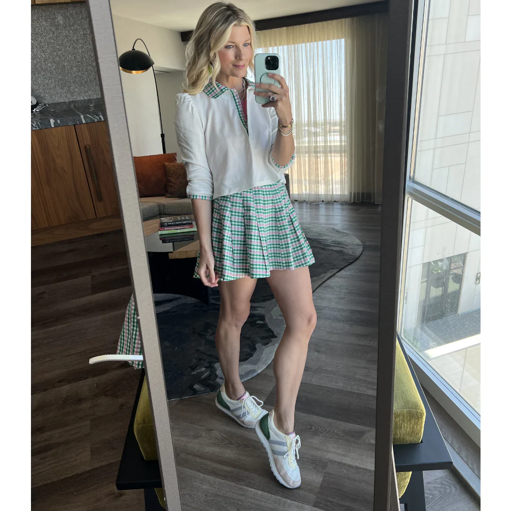 Cropped Peter Pan Tee - White & Green - Image 9