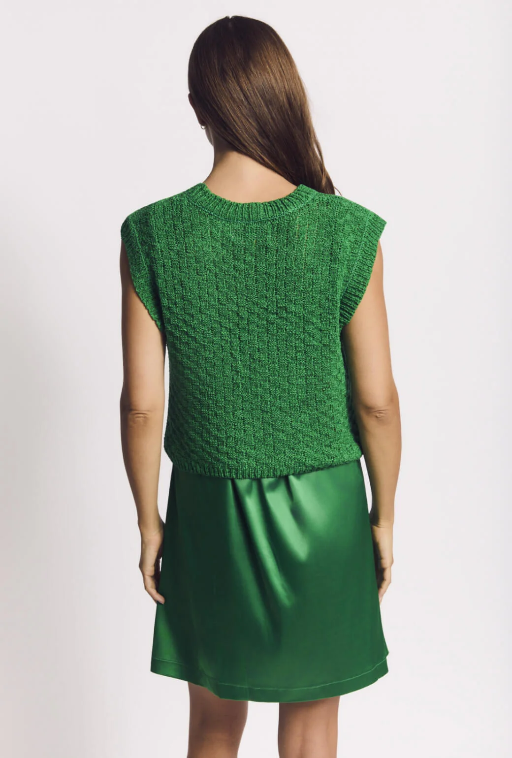 Cropped Sweater Vest - Kelly Green - Image 6