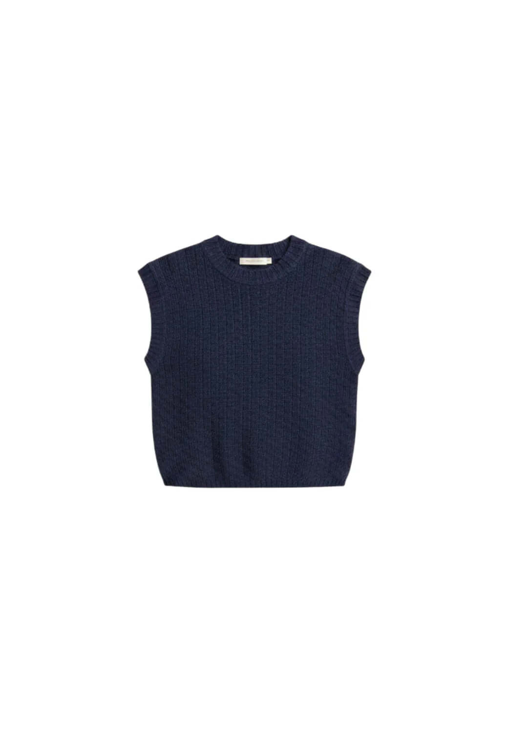 Cropped Sweater Vest - Navy - Image 7