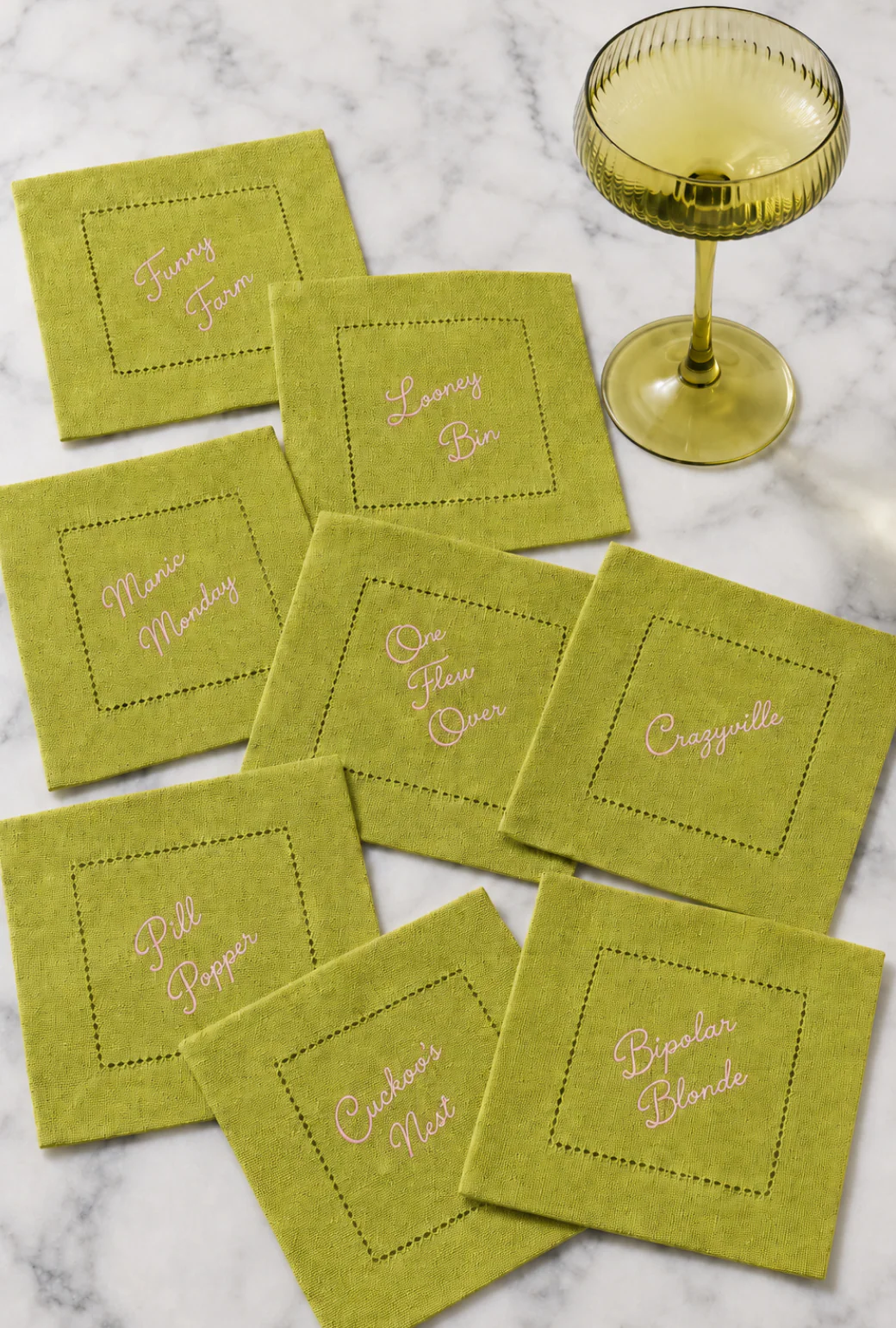 Cuckoo Cocktail Napkins - Green - Image 2