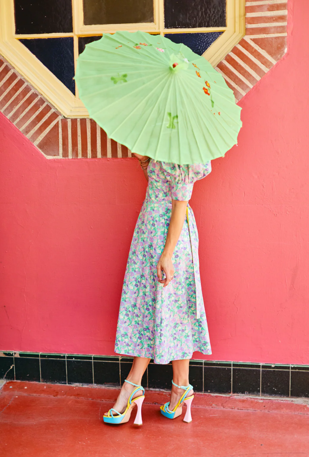 Deep V Day Gown - MIDI - Lilac Daisy - Image 6