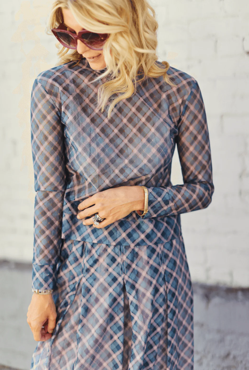 Diane Turtleneck - Sheer Plaid - Image 3