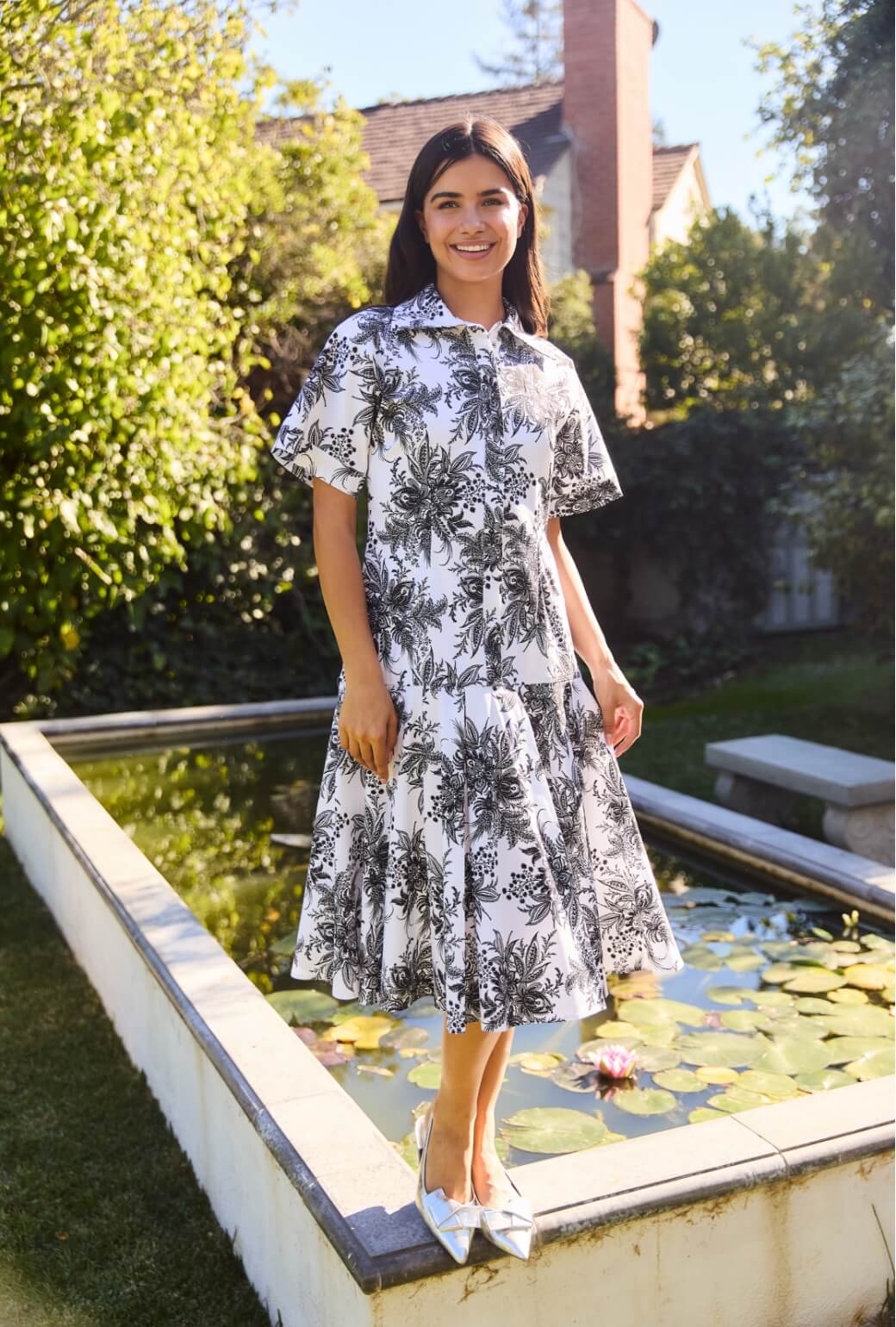 Drop Waist Day Gown - B & W Botanicals - Image 2
