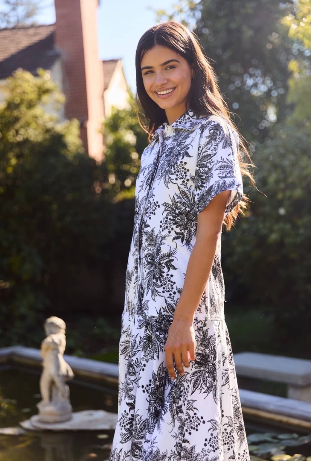 Drop Waist Day Gown - B & W Botanicals - Image 3