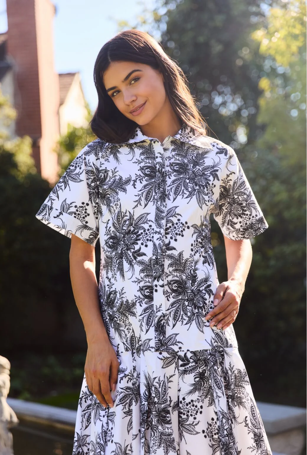 Drop Waist Day Gown - B & W Botanicals - Image 4