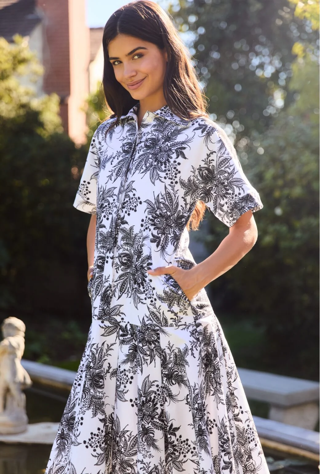 Drop Waist Day Gown - B & W Botanicals - Image 5