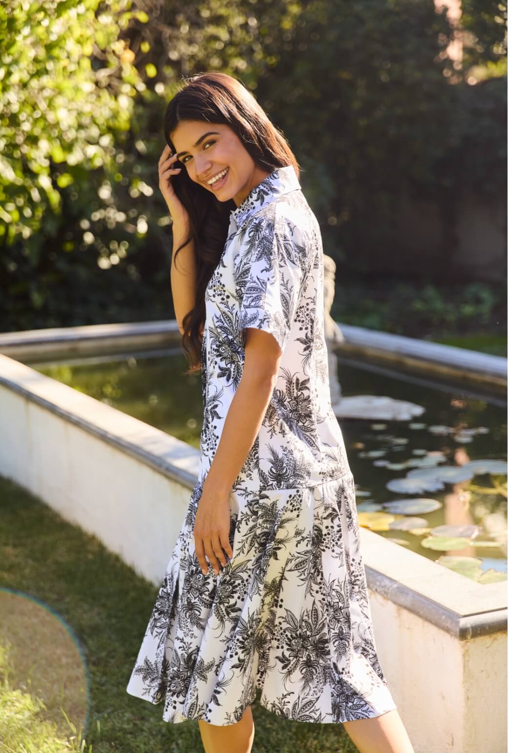 Drop Waist Day Gown - B & W Botanicals - Image 6