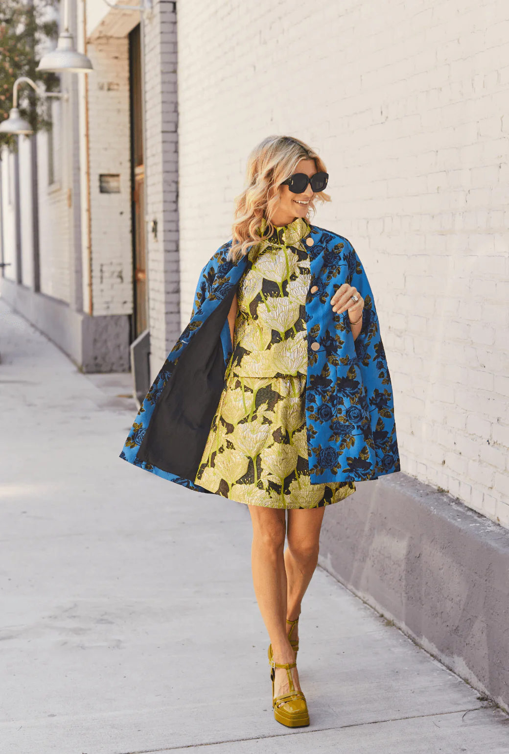 Everyday MINI Skirt - Chartreuse and Black Brocade - Image 5