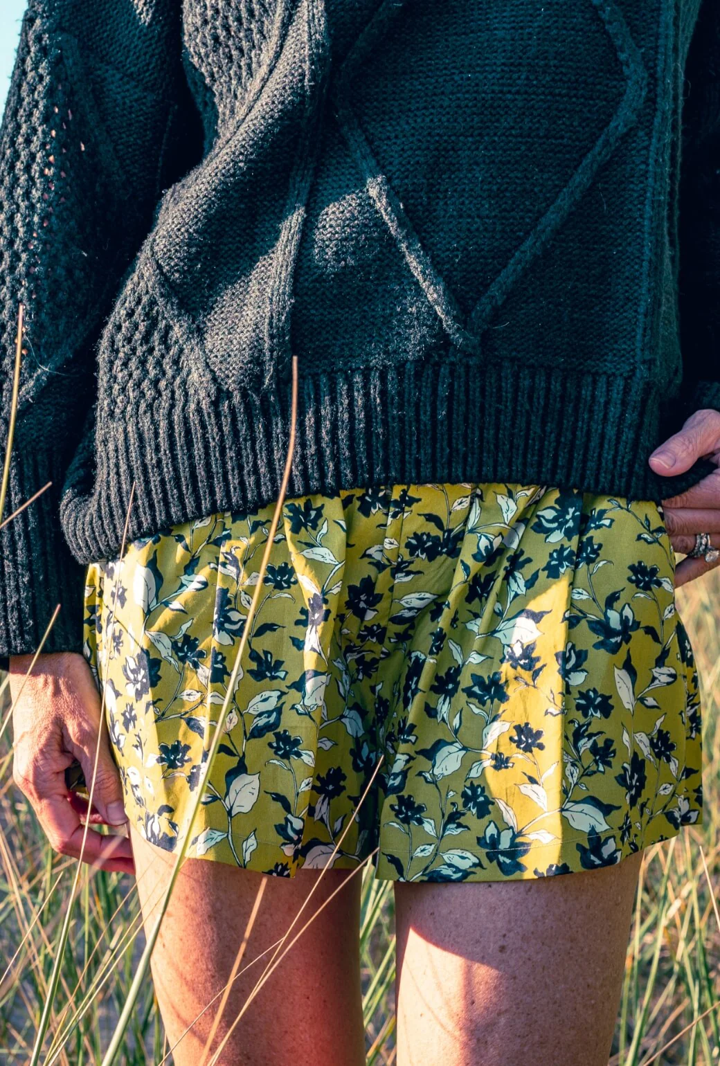 Everyday Shorts - Chartreuse Floral - Image 3