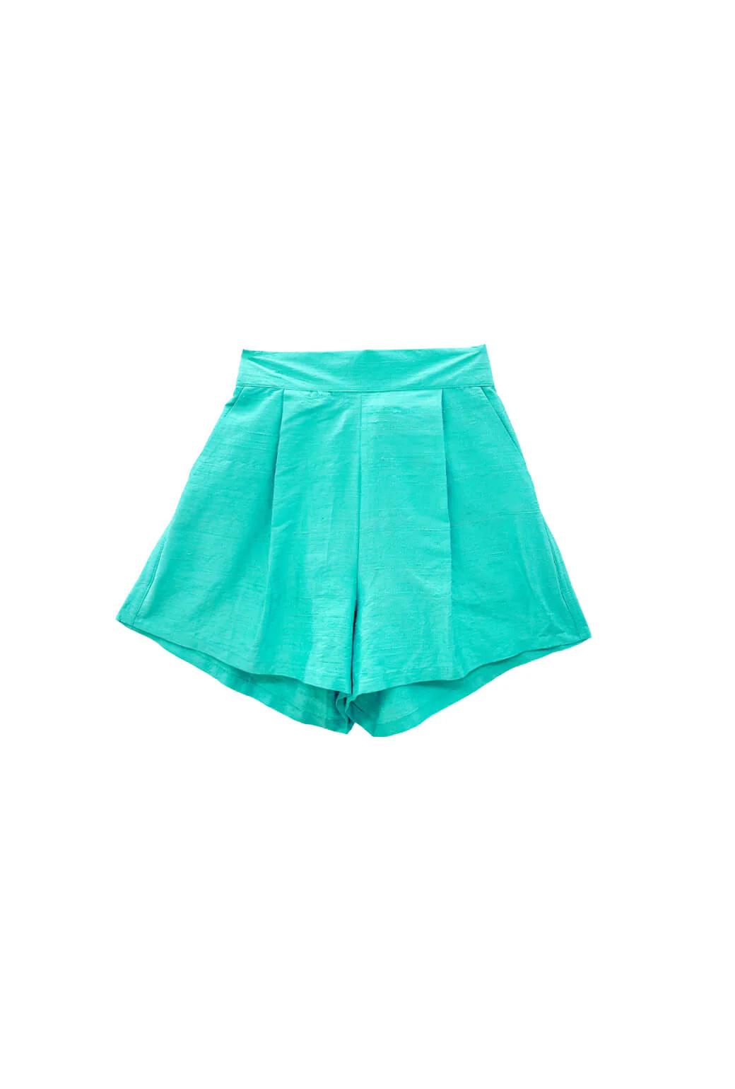 Flat Front Everyday Shorts - Aqua Silk - Image 3