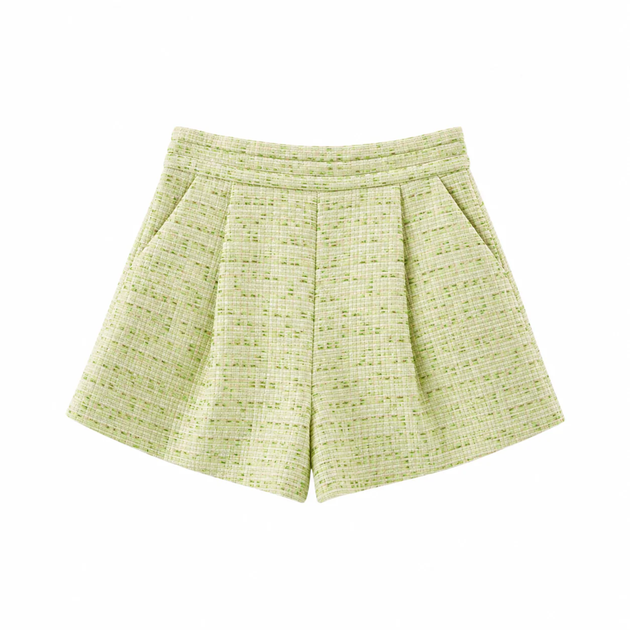 Flat Front Everyday Shorts - Lime Channels - Image 6