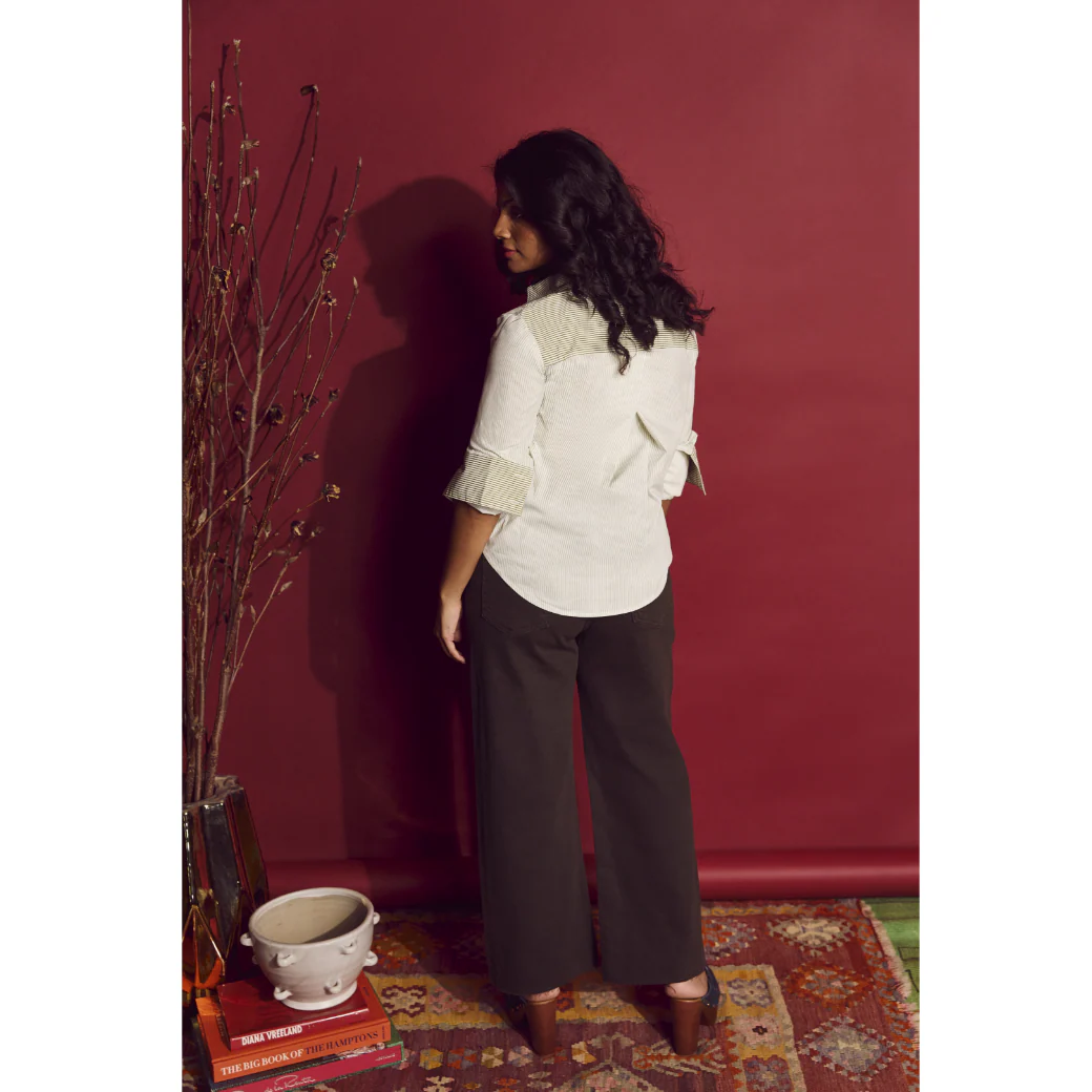 High Rise Sailor Jeans - Dark Olive - Image 12